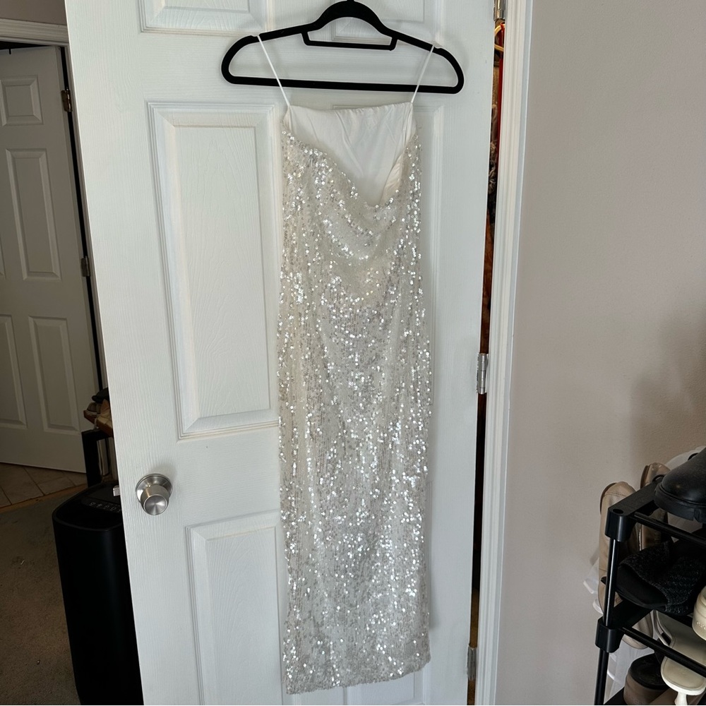 Endless Rose White Sequin Midi Dress, Size M - Picture 2 of 8